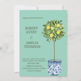 Invitación Boda ruso de limón mediterráneo