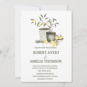 Invitación Boda ruso de limón mediterráneo