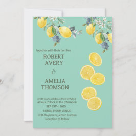 Invitación Boda ruso de limón mediterráneo