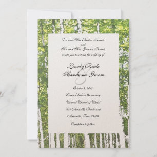 Invitación Boda ruso de los bosques verdes y blancos