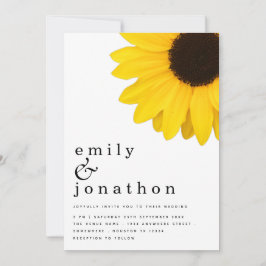 Invitación Boda ruso de tipografía moderna de girasol