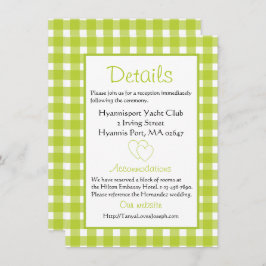 Invitación Boda ruso detalla Fiesta de Gingham Green Plaid