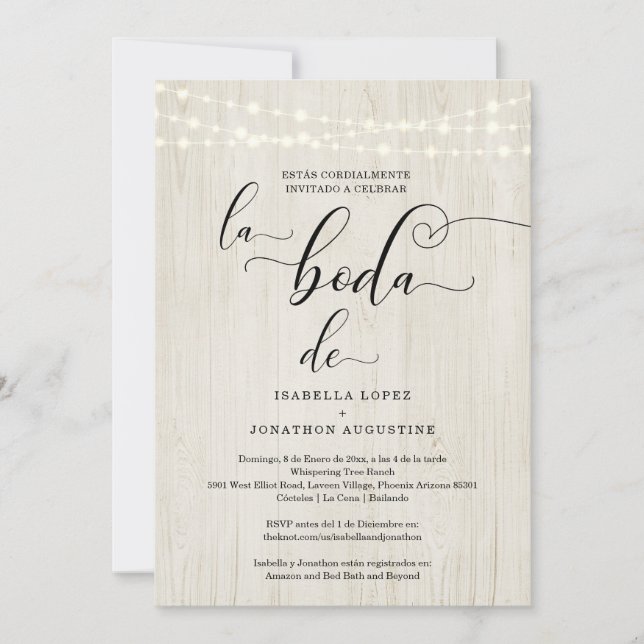 Invitación Boda ruso español todo en un solo w- Registro RSVP (Anverso)