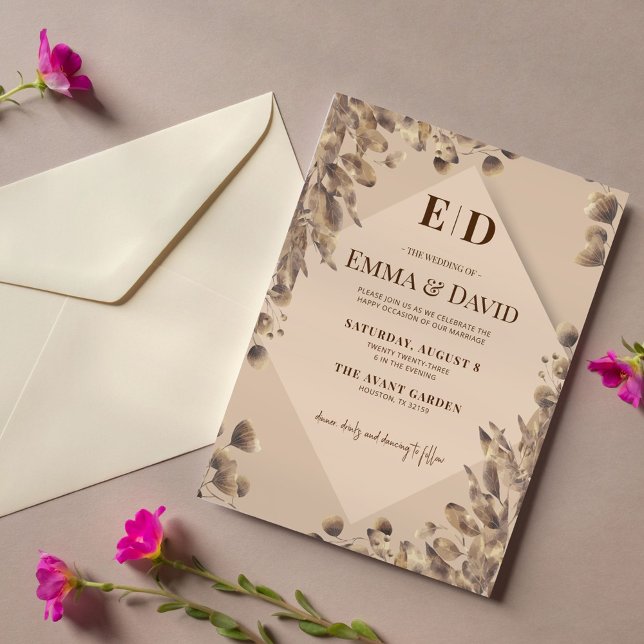 Invitación Boda ruso marrón moderno (Subido por el creador)