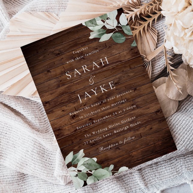 Invitación Boda ruso moderno de hoja verde (Subido por el creador)