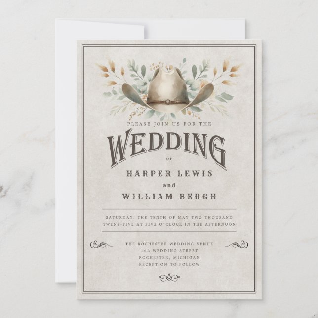 Invitación Boda ruso occidental (Anverso)