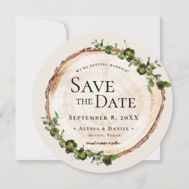 Invitación Boda ruso Wood Green Foliage Personalizado QR códi