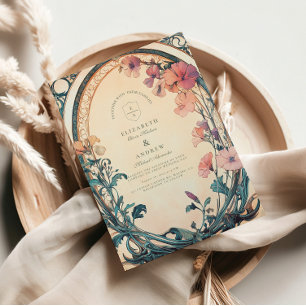 Invitación Boda Rust Blue Bloom