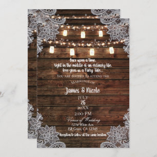 Invitación Boda Rustic Barn Wood & Mason Jars
