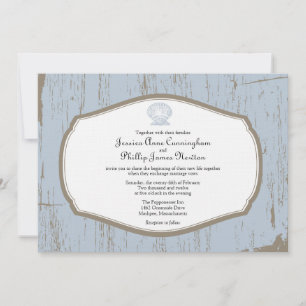 Invitación Boda Rustic Beach con cubierta de vieira