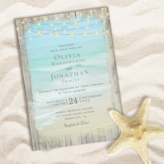 Invitación Boda Rustic Beach Wood Destino (Subido por el creador)