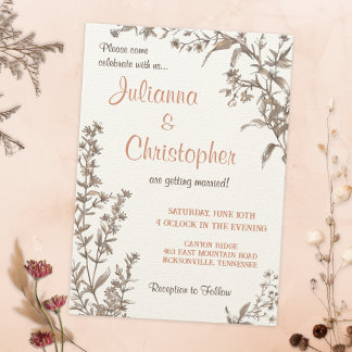 Invitación Boda Rustic Boho Wildflowers