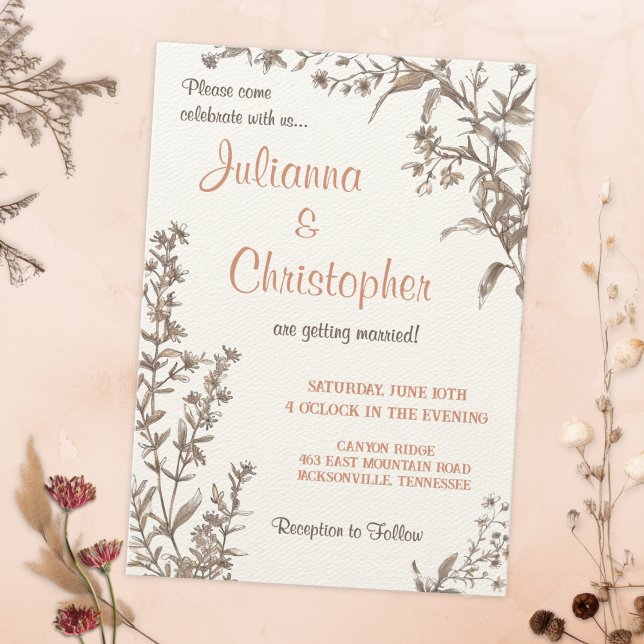 Invitación Boda Rustic Boho Wildflowers (Subido por el creador)