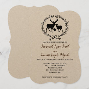 Invitación Boda Rustic Deer Kraft