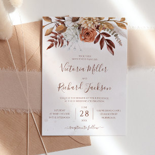 Invitación Boda Rustic Fall Terracotta Florals