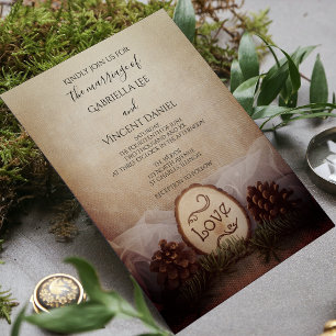 Invitación Boda Rustic Pines Woods