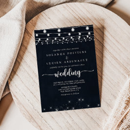 Invitación Boda Rustic String Lights