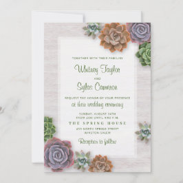 Invitación Boda Rustic Succulens