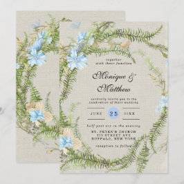 Invitación Boda Rustic Summer Fern Wreath