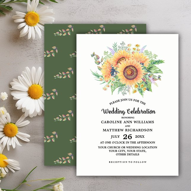Invitación Boda Rustic Sunflowers Wildflowers (Subido por el creador)