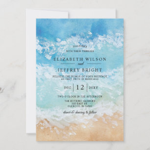Invitación Boda Rustic Watercolor Summer Sea Beach