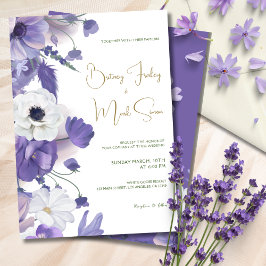 Invitación Boda Rustic Wildflowers Mauve Purple