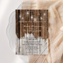 Invitación Boda Rustic Wood and Lanterns