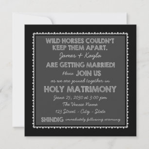Invitación Boda Rústica Antigua Pizarra
