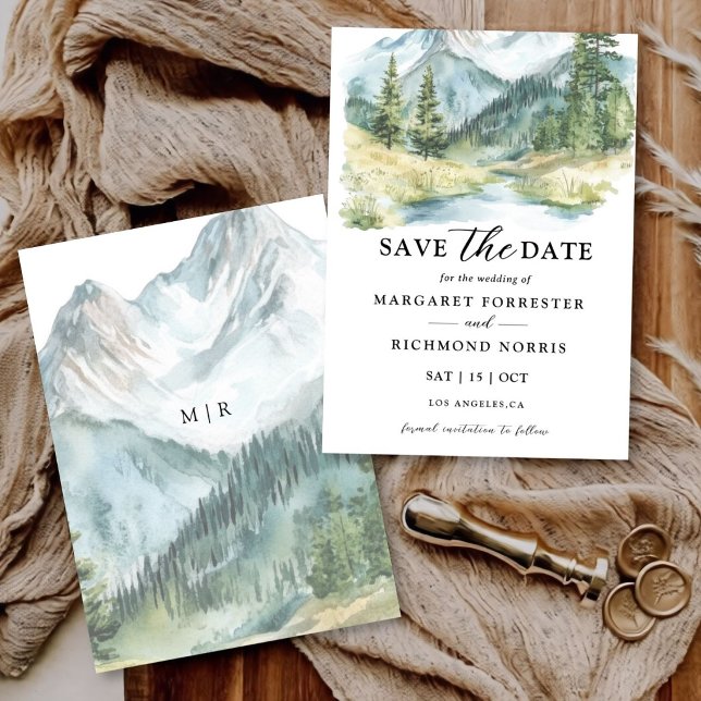 Invitación Boda Rústica Boho Bosque De Montaña Guardar La Fec (Subido por el creador)