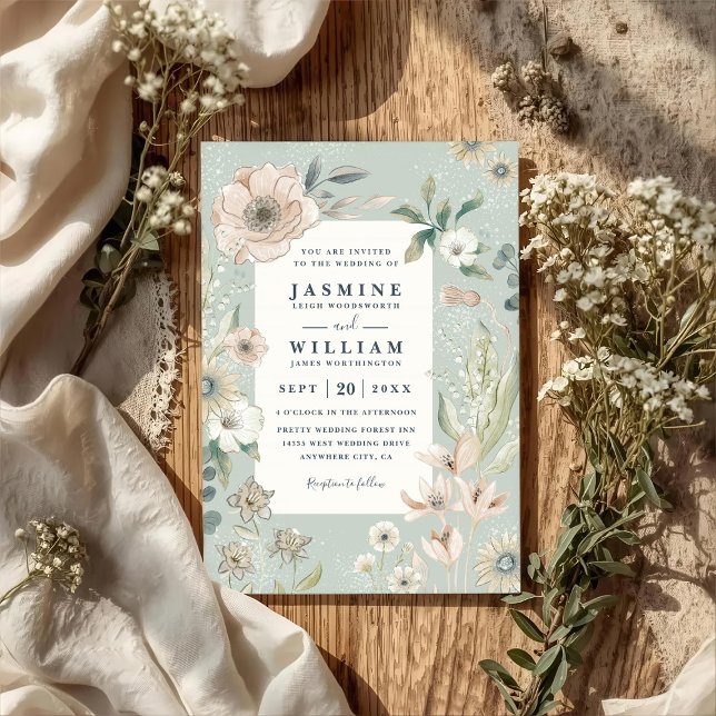 Invitación Boda Rústica Boho Caprichosa Código QR Rosa (Subido por el creador)