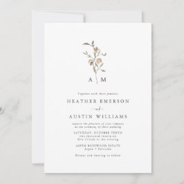 Invitación Boda Rústica Boho con Monograma