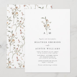 Invitación Boda Rústica Boho con Monograma