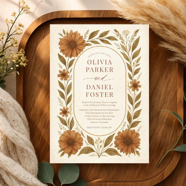 Invitación Boda Rústica Boho Floral de Otoño (Subido por el creador)