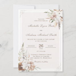 Invitación Boda Rústica Boho Imprimible