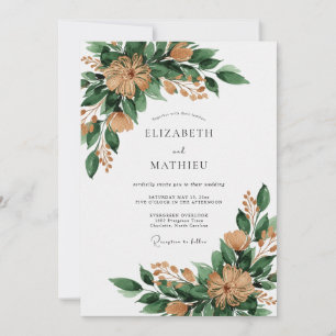 Invitación Boda Rústica Bosque Verde Esmeralda