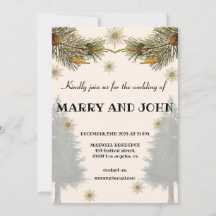 Invitación Boda rústica botánica de Pine Trees elegante en in