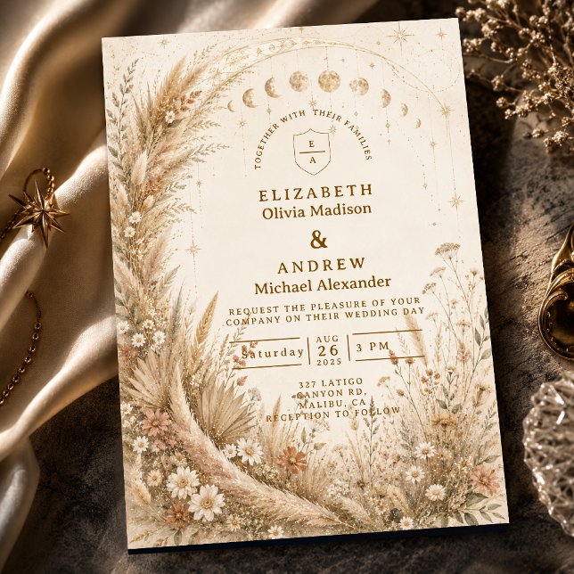 Invitación Boda Rústica Celestial Caprichosa (Subido por el creador)