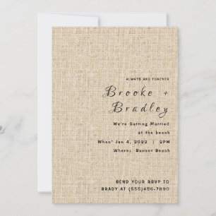 Invitación Boda Rústica con Arpillera