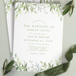 Invitación Boda rústica con eucalipto en acuarela
