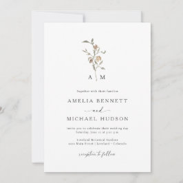 Invitación Boda Rústica con Monograma