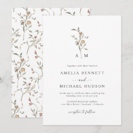 Invitación Boda Rústica con Monograma