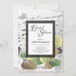 Invitación Boda Rústica - Corteza de Aspen y Hojas