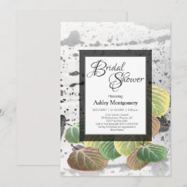 Invitación Boda Rústica - Corteza de Aspen y Hojas