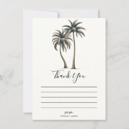 Invitación Boda Rústica Costera de Palma Tropical Agradecimie