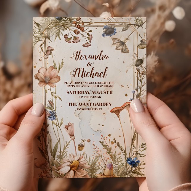 Invitación Boda rústica de acuarela en el bosque (Subido por el creador)