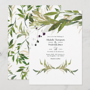 Invitación Boda rústica de acuarela en granero campestre con