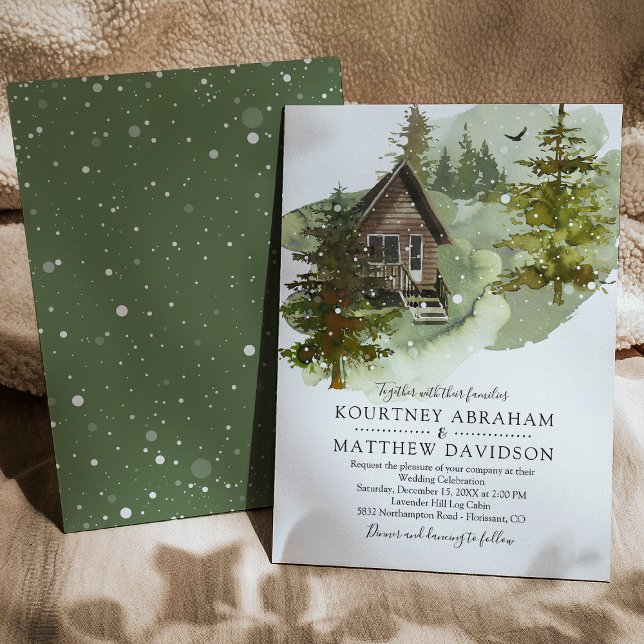 Invitación Boda Rústica de Cabaña de Troncos en el Bosque Inv (Subido por el creador)