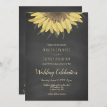 Boda rústica de campo con cartón de girasol