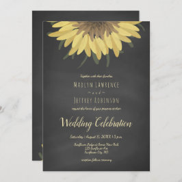Invitación Boda rústica de campo con cartón de girasol