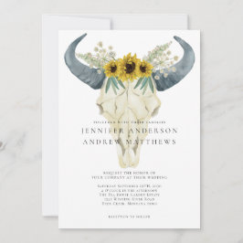 Invitación Boda rústica de campo con girasol bohemio